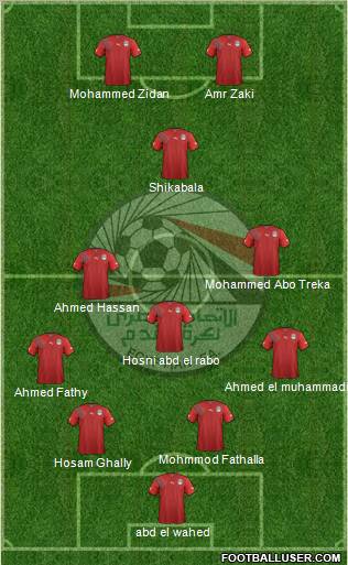 Egypt 4-3-1-2 football formation