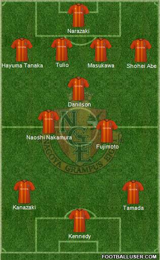 Nagoya Grampus 4-3-3 football formation