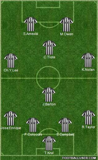 Newcastle United Formation 2011