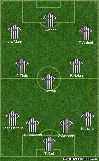 Newcastle United Formation 2011