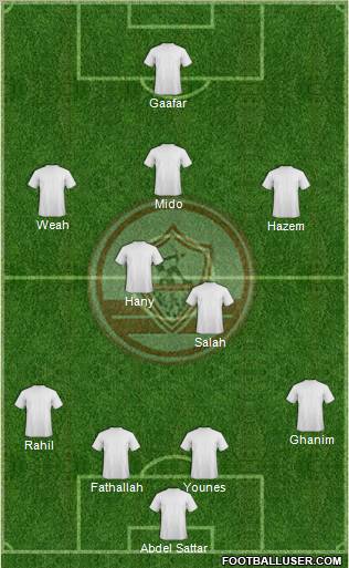 Zamalek Sporting Club 4-2-4 football formation