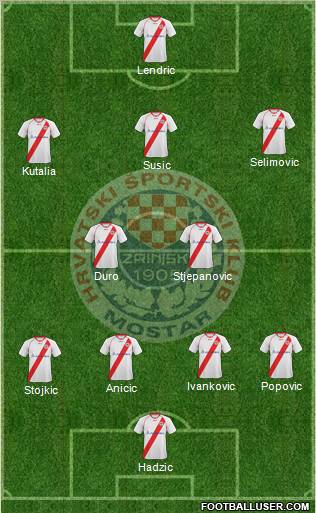 HSK Zrinjski Mostar football formation