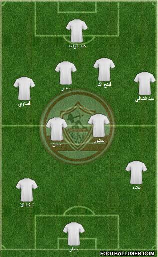 Zamalek Sporting Club 5-4-1 football formation