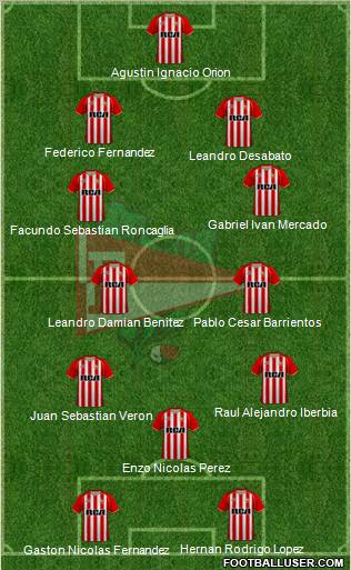 Estudiantes de La Plata 4-4-2 football formation