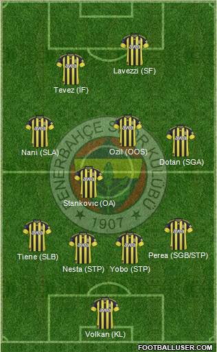 Fenerbahçe SK Formation 2011