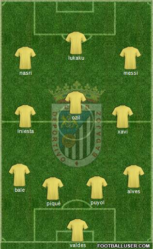 C.D. Badajoz S.A.D. 4-3-3 football formation