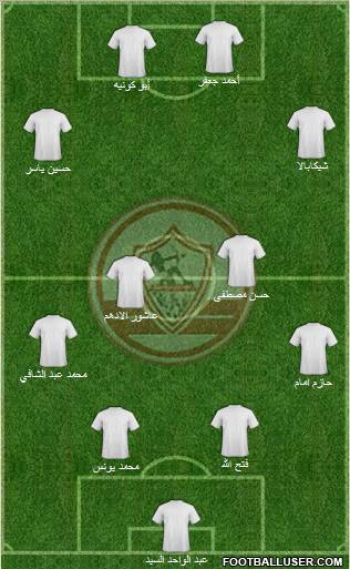 Zamalek Sporting Club 4-4-2 football formation