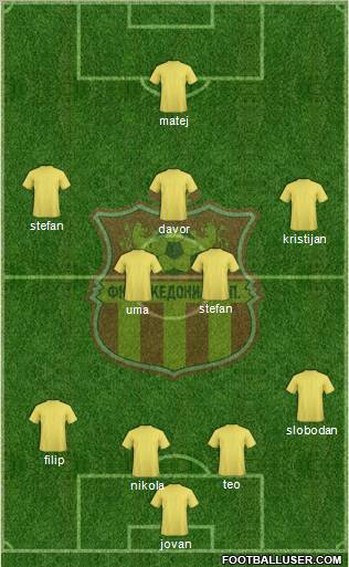 FK Makedonija Gjorce Petrov Skopje Formation 2011