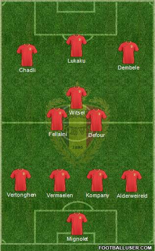 Belgium 4-3-2-1 football formation