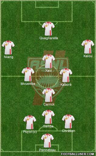 A.S. Nancy Lorraine 3-5-1-1 football formation