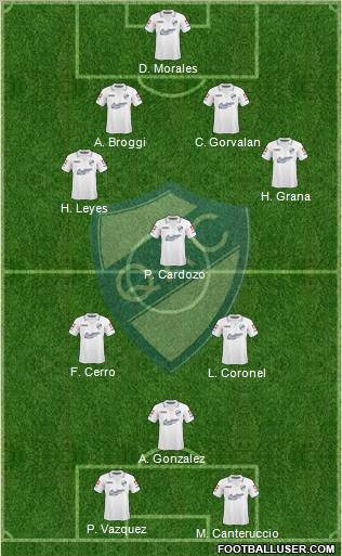 Quilmes 4-4-2 football formation