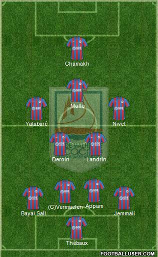 Stade Malherbe Caen Basse-Normandie 4-3-1-2 football formation