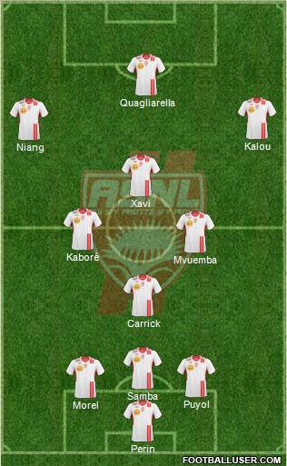 A.S. Nancy Lorraine 3-4-3 football formation