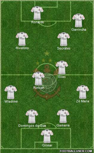 SC Corinthians Paulista 4-4-2 football formation