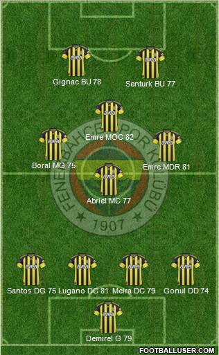 Fenerbahçe SK Formation 2011