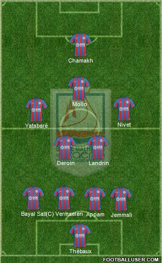 Stade Malherbe Caen Basse-Normandie 4-2-1-3 football formation