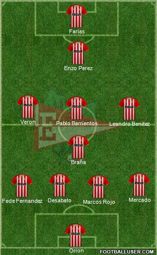 Estudiantes de La Plata 4-1-4-1 football formation