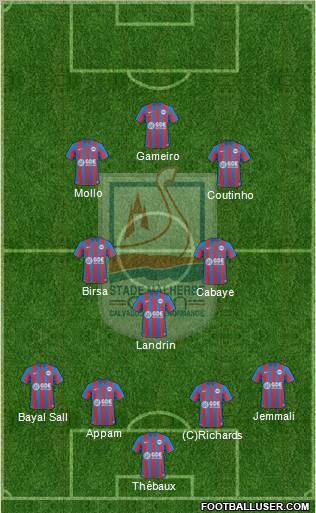 Stade Malherbe Caen Basse-Normandie 4-3-3 football formation