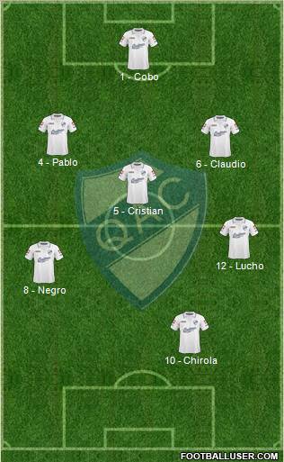 Quilmes 3-5-2 football formation