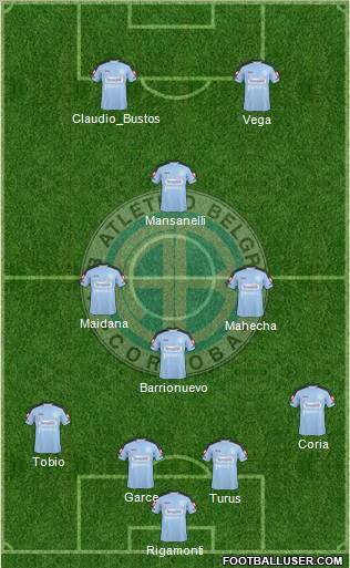 Belgrano de Córdoba 4-2-2-2 football formation