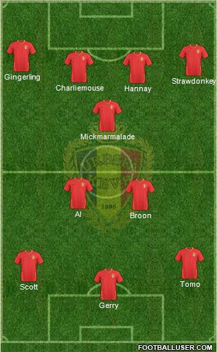 Belgium 4-3-3 football formation