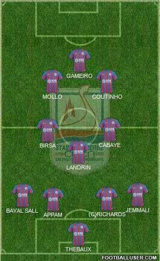 Stade Malherbe Caen Basse-Normandie 4-3-3 football formation