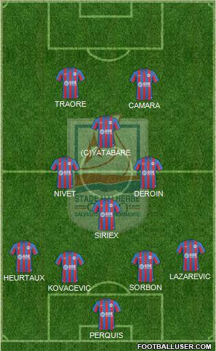 Stade Malherbe Caen Basse-Normandie 4-4-2 football formation