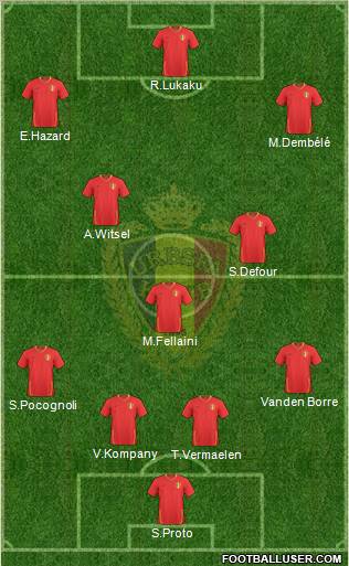 Belgium 4-3-3 football formation