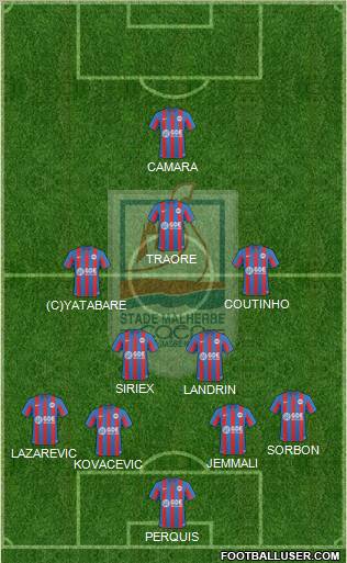 Stade Malherbe Caen Basse-Normandie 4-2-3-1 football formation