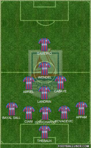 Stade Malherbe Caen Basse-Normandie 5-4-1 football formation