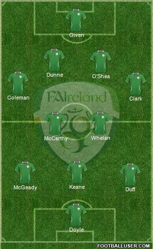 Ireland 4-2-3-1 football formation