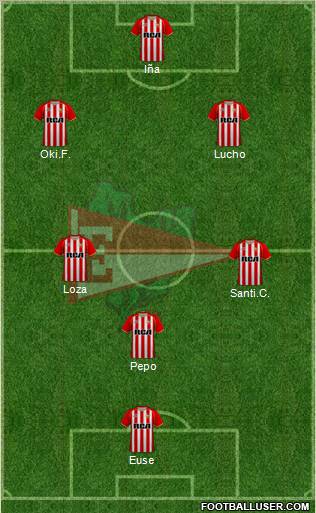 Estudiantes de La Plata 4-4-2 football formation