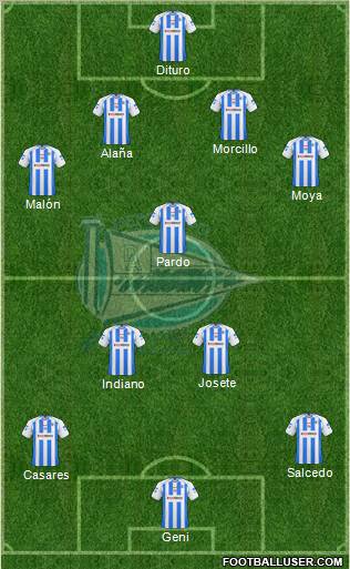 D. Alavés S.A.D. 4-1-4-1 football formation