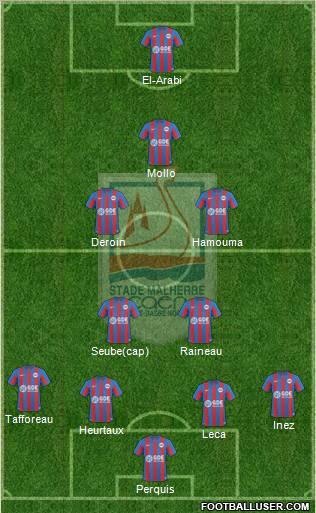 Stade Malherbe Caen Basse-Normandie 4-4-1-1 football formation