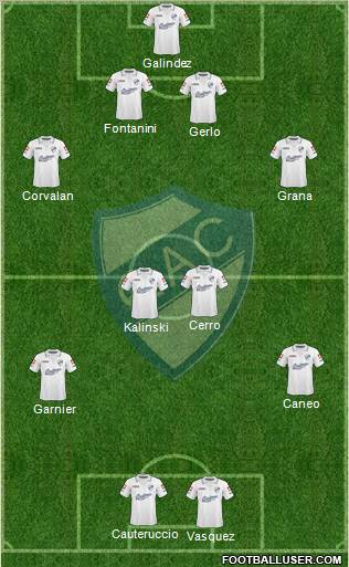 Quilmes 4-4-2 football formation