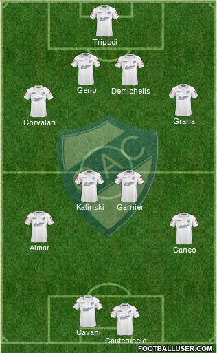 Quilmes 4-4-2 football formation