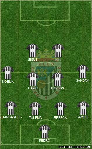 C.D. Badajoz S.A.D. 4-4-2 football formation