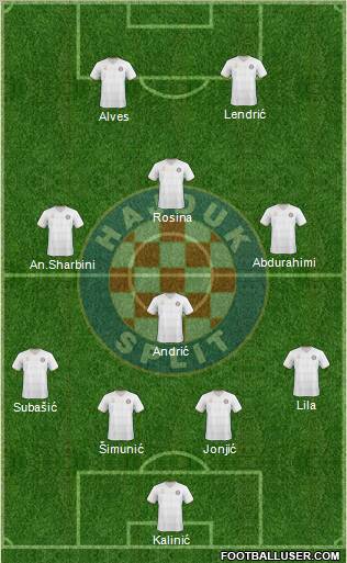 HNK Hajduk football formation