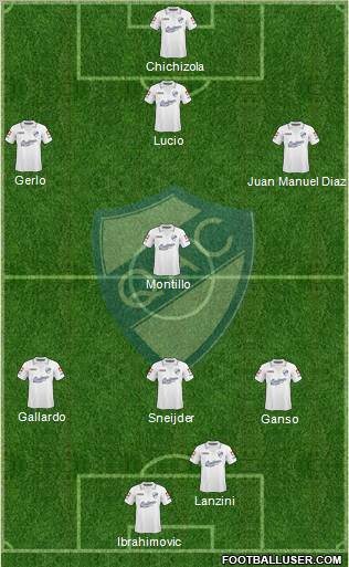 Quilmes 3-5-2 football formation