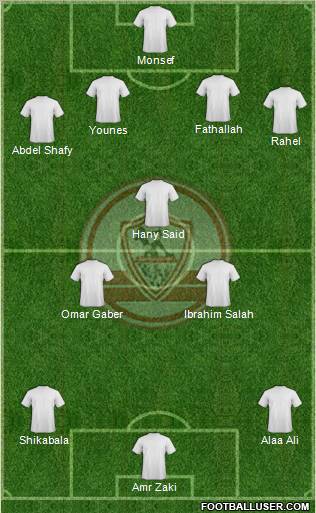 Zamalek Sporting Club 4-3-1-2 football formation