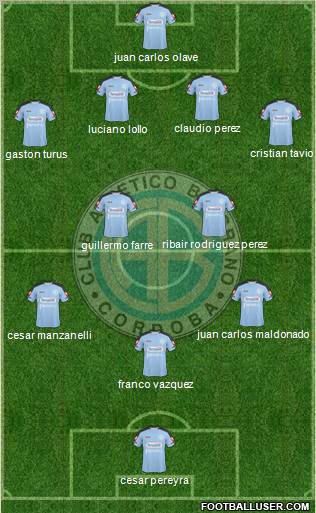 Belgrano de Córdoba 4-4-1-1 football formation