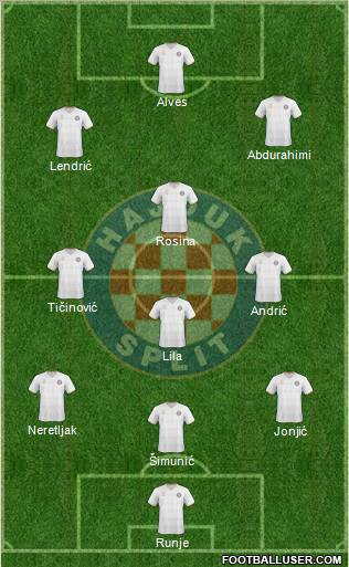 HNK Hajduk football formation