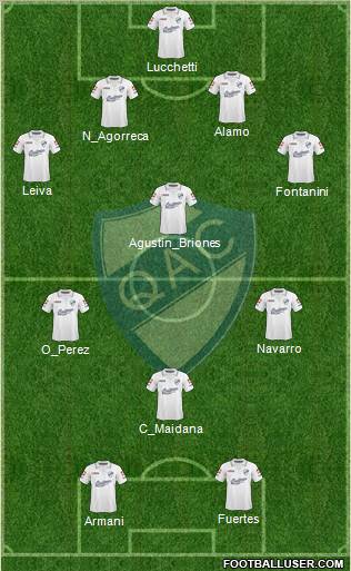 Quilmes 4-3-1-2 football formation