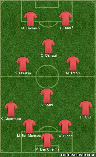 Espérance Sportive de Tunis 4-3-1-2 football formation