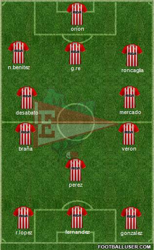 Estudiantes de La Plata 4-3-3 football formation