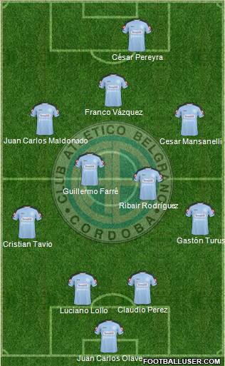 Belgrano de Córdoba 4-4-1-1 football formation