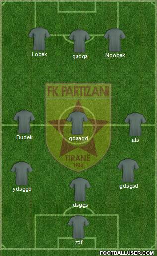 KF Partizani Tiranë football formation