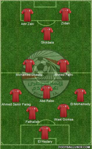 Egypt 4-3-1-2 football formation