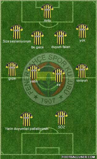 Fenerbahçe SK Formation 2011