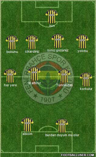 Fenerbahçe SK Formation 2011